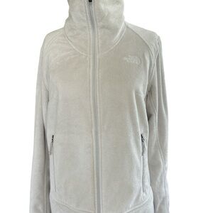 The North Face Cream Jacket Full-Zip Stand-Up Collar, Size Large